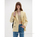 Trendy Clothing Office Yellow Plaid Blazer for Women